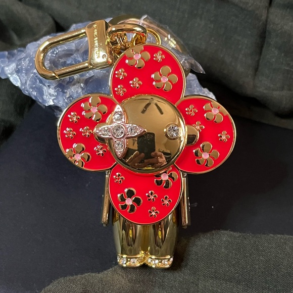 Louis Vuitton Gold and Red Floral Key Holder - Picture 1 of 6
